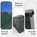 Marble Bookend for Shelves, Non-Skid Bookends for Heavy Books, Heavy Duty Book Stopper for CDs, Luxury Book Shelf Holder, Quarter Circle Design Book Ends Decorative, Indian Green, Set of 2 by CozyNest Decor