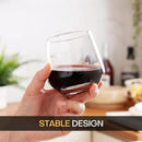 Stemless Wine Glasses Set of 4, 13.5oz Red White Wine Glasses for Daily Use, Hosting, Home Bar, Evening Party, Birthdays, Housewarming Gift, Clear by CozyNest Decor