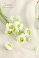 Floroom Ranunculus Artificial Flowers 18 Pcs Green Faux Silk Mini Ranunculus Bulk Fake Wedding Filler Flowers for DIY Bouquets, Centerpieces, Bridal Shower Decorations & Arrangements by CozyNest Decor