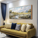 PHAOHUAXM Wall Art For Living Room Large Canvas Wall Decor For Bedroom Flower Watercolour Painting Office Decoration Countryside Scenery Mural Artwork Ready To Hang Home Decor 24x48 In Wood Framed by CozyNest Decor