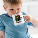 Personalized 12 oz Enamel Mug with Name - Custom Camping Coffee Mugs for Home, Work, Travel, Camping - Birthday Christmas Gift for Family Friend (Splash-Ink Dinosaur) by TinyTreasures Baby Boutique