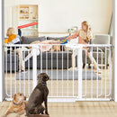 Cumbor 29.7-57" Extra Wide Baby Gate for Stairs, Mom's Choice Awards Winner-Dog Gate for Doorways, Pressure Mounted Walk Through Safety Child Gate for Kids Toddler, Tall Pet Puppy Fence Gate, White by TinyTreasures Baby Boutique