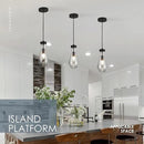 Raindrop Pendant Light Fixtures Set of 3, Black Glass Pendant Lighting, Hand BlownTeardrops Modern Hanging Light for Entryway Foyer Kitchen Island Dining Living Room Hallway by CozyNest Decor