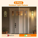 WIHTU Outdoor Wall Lantern, Porch Lights with Glass Shade, Waterproof Sconce Light, Aluminum Exterior Lighting Fixture, Anti-Rust Front Door Outdoor Lights for House, Gold by GreenHaven Gardens