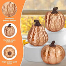 Large Pumpkin Decor Set of 3, Resin Pumpkins Thanksgiving Table Decor,5.9 Inch Faux Pumpkins Suitable for Fall Home Decor,Fall Table Decorations,Fall Mantel Decor (Gold) by CozyNest Decor
