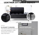Sofa,Bed Bench,Small Spaces Furniture,Polyurethane Leather,Wood Frame,High Density Sponge Infillings,360-Degree Swivel Tray,Black Metal Leg (Black) by CozyNest Decor