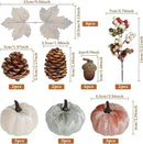 Artmag 25 PCS Pumpkin Decor Set, Artificial Fabric Pumpkins Decor with Acorns, Pinecones, Berries, Maple Leaves for Fall Halloween Thanksgiving Decorations Home Table by CozyNest Decor