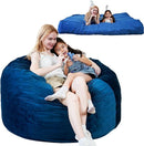 Bmag Giant Bean Bag Chair for Adults, 6FT Bean Bag Chair Convertible Bean Bag Pad, Lazy Sofa Chairs with Memory Foam Filler, Removable Washable Cover for Living Room Bedroom Office - Blue by TinyTreasures Baby Boutique