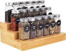 Bamboo Spice Rack Organizer for Cabinet 3 Tier Countertop Step Spice Shelf for Kitchen Storage and Organizer (2 Pack, Cabinet) by CozyNest Decor