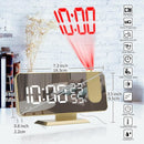 Projection Digital Alarm Clock for Bedrooms, Alarm Clock Radio on Ceiling, USB Charger Port, Temperature & Humidity Display, 7.3” Large Mirror LED Display,12/24H,Snooze,Dual Loud Clock- 4 Dimmer by TinyTreasures Baby Boutique