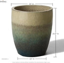 Emissary Home and Garden Bullet 11.5 in. Bayside Green Ceramic Round Planter (11.5 in. L x 11.5 in. W x 14 in. H) with Drainage Hole by CozyNest Decor