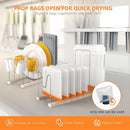 Reusable Bag Drying Rack,Silicone Bag Drying Rack,Plastic Bags Dryer Rack,Dryer Rack for Silicone Storage Bags,Draining Stand Holder for Cups,Bottles,Pan Lid&Cutting Board Organizer by TinyTreasures Baby Boutique
