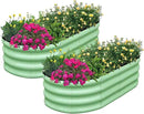 SnugNiture Galvanized Raised Garden Bed Outdoor, 2 Pcs 4x2x1ft Oval Metal Planter Box for Planting Plants Vegetables, Green by GreenHaven Gardens