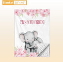 Personalized Crib Bedding Set, 5 Pcs Custom Nursery Bedding Sets with Name, Infant Bedding Set for Baby Girls, Pink Elephant Double Layer Baby Crib Set, Babies Toddlers Kids Customized Gifts by TinyTreasures Baby Boutique