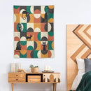 ICMOLYYENLO Boho Medieval Cat Tapestry, Abstract Atomic Starburst Geometric Aesthetic Art Wall Hanging For Bedroom Living Room Dormitory 50x60 Inches by CozyNest Decor