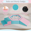 Foam Climbing Blocks for Girls Toddlers,Pink Soft Play Set Ball Pit,Climb & Crawl Foam Playset for Kids, Toddler Climber Indoor with Pad,Easy to Clean by TinyTreasures Baby Boutique