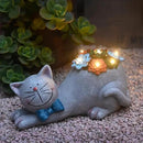 Cat Garden Figurines Outdoor Decor Solar Statue with Succulent and LED Lights for Patio Lawn Yard Art Decoration Housewarming Garden Gift by CozyNest Decor