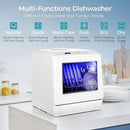 EUHOMY Portable Dishwasher Countertop Dishwasher, Mini Dishwasher Countertop with 5L Built-in Water Tank with 6 Modes, White, Table top dish washer with Baby Care for Apartment & RVs, No Hookup Needed by CozyNest Decor
