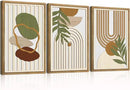 Large Sage Green Boho Wall Art Set Abstract Modern Geometric Wood Wall Decor Mid Century Neutral Artwork Bohemian Art Decor for Living Room Bedroom Office-16x24Inch x3 by CozyNest Decor