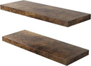 Floating Shelf, Set of 2 Wall Shelf, 24 in W x 12.75 in D x 2 in H Wooden Floating Wall Shelf with Invisible Brackets for Living Room/Bedroom/Bathroom/Kitchen Storage and Decor, Rustic Brown by CozyNest Decor