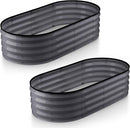 Galvanized Raised Garden Beds Outdoor // 4×2×1 ft (2-Pack) Planter Raised Beds for Gardening, Vegetables, Flowers // Large Metal Garden Box (Gray) // Patented Tool-Free Design by GreenHaven Gardens