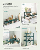 SONGMICS Cabinet Organizer Shelf, Set of 3 Kitchen Counter Shelves, Kitchen Storage, Spice Rack, Stackable, Expandable, Cascade Green UKCS220C01V1 by CozyNest Decor