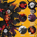 24" Glitter Halloween Wreath Outdoor - Sparkly Balls, Skulls, Bat, Skeleton, Pumpkin on Black Twig | Front Door Outside Goth Decor for Spooky Night by CozyNest Decor