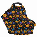 Binienty Galaxy Pumpkin Bats Moon Car Seat Covers for Babies, Halloween Decoration,Halloween Pumpkin Nursing Cover Breastfeeding Scarf, Stretch Baby Carseat Canopy by TinyTreasures Baby Boutique