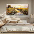 PHAOHUAXM Large Canvas Wall Art For Living Room Wall Decor For Bedroom Watercolour Painting Office Decoration Countryside Sunrise Scenery Wall Picture Home Decor Ready To Hang 30x60 In Wood Framed by CozyNest Decor