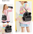 KL928 Girls Bowknot Polka Dot Cute Mini Backpack Small Daypacks Convertible Shoulder Bag Purse for Women by TinyTreasures Baby Boutique