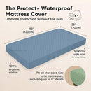 Waterproof Crib Mattress Protector Cover Fitted - 2-Pack Quiet Baby Crib Mattress Pad Sheets, 52" x 28" Soft Quilted Cotton Baby Sheet, Machine Washable, Easy Fit, Durable (Lagoon/Quin) by TinyTreasures Baby Boutique