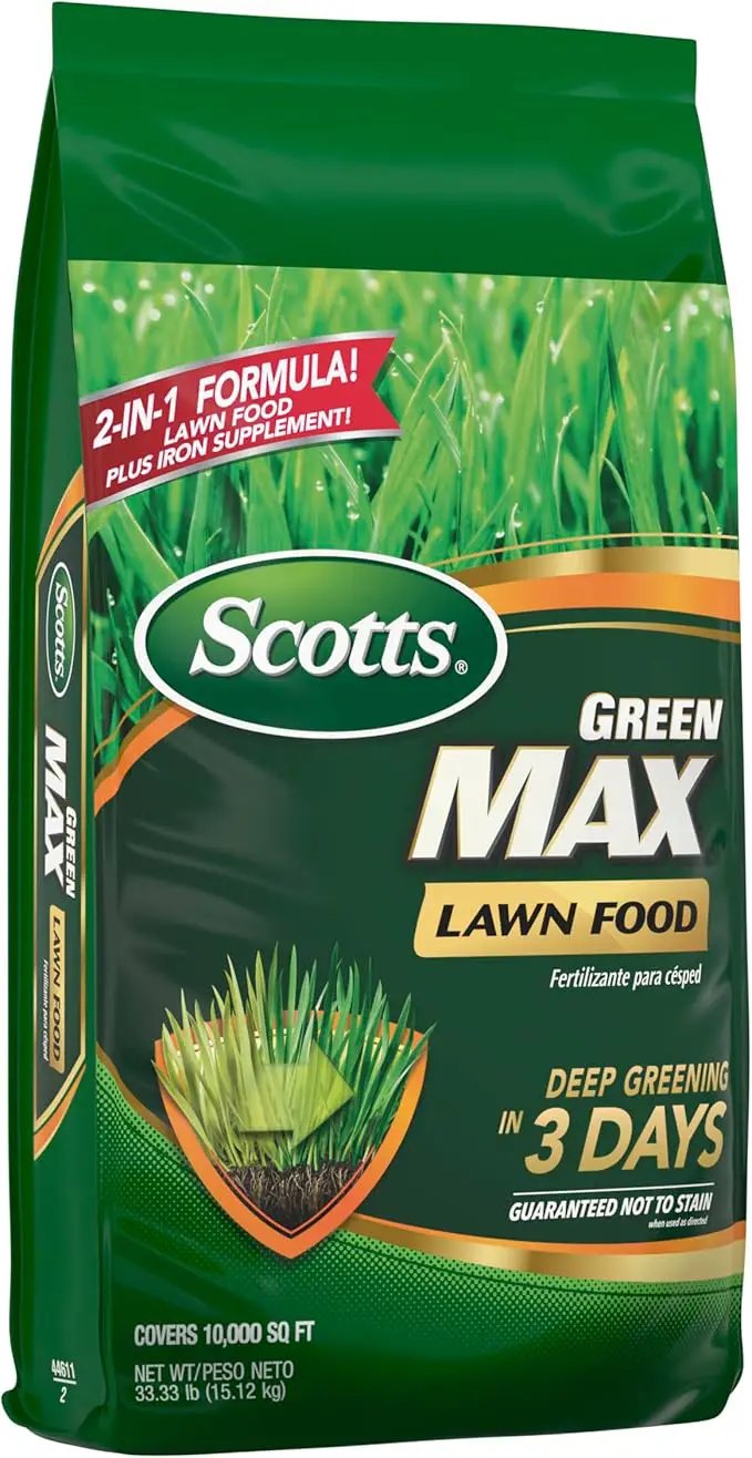 Scotts Green Max Lawn Food, Lawn Fertilizer Plus Iron Supplement for Greener Grass, 10,000 sq. ft., 33.33 lbs., photo 8 of 16