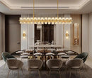 Crystal Brass Rectangle Chandeliers for Dining Room, 54in Gold Farmhouse Chandeliers for Dining Room, Modern Rectangle Crystal Chandelier for Kitchen Island Living Room, Includes 60XG4 Bulbs by CozyNest Decor