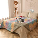 100% Waterproof Dog Bed Cover 102x82 in Reversible Changing Pad Reusable Camping Mat for Kids/Pet/Dog/Cat Washable Geometric Embroidery Blanket Patchwork Rainbow Dog Paw Printed+Gray by TinyTreasures Baby Boutique