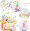 Pastel Balloon Garland Kit - 219pcs, Different Sizes 18, 10, 5 Inch Pastel Rainbow & Daisy Balloons for First Birthday Girl Baby Shower Party Arch by TinyTreasures Baby Boutique