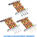 Kabob Skewers Stainless Steel Long BBQ Barbecue Skewers, Flat Metal Kebob Sticks Wide Reusable Grilling Skewers for Meat Chicken,Set of 9 Including 2 barbeecue rack with Storage Bag by GreenHaven Gardens
