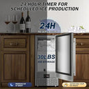Commercial Under Counter Ice Maker Machine - 120 LBS/Day, Built in Installation, Auto-Clean,Reversible Door, Built 25LBS Ice Storage, Stainless Steel Ice Machine for Home & Business Outdoor Use by CozyNest Decor