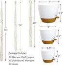 Hanging Planters with Macrame Plant Hangers for Indoor Outdoor Plants 3 Set Self Watering Pots Hanging Baskets Flower Pot Holders 3 Different Size by GreenHaven Gardens