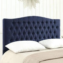 24KF Upholstered Tufted Button Linen Fabric Headboard,Comfortable Fashional Headboard Queen/Full Size,Navy Blue by CozyNest Decor
