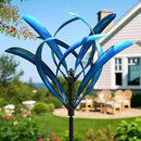 LimeHill Wind Spinner for Yard and Garden - Large Metal Kinetic Wind Sculptures for Outdoor Decorations (Blue Magnolia) by CozyNest Decor