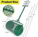 Compost Spreader, 24" Peat Moss Spreader, Roller Lawn Spreader with 3 Heights T Shaped Handle, Side Latches Powder Coated Steel Mesh Basket, Lawn & Garden Spreader for Spreading Manure Topsoil, Green by GreenHaven Gardens