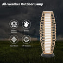 Outdoor Floor Lamp Solar Powered Lantern Waterproof Outdoor Lamps Wicker Patio Lights for Garden Deck Backyard Decor by CozyNest Decor