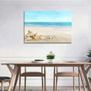 DZL Art S73981 Beach Picture Decor Ocean Painting Canvas Wall Art Prints of Starfish and Seashell on Sandy Seaside Ready to Hang for Living Room Bedroom Office Wall Decor Home Decoration by CozyNest Decor