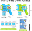 2 Pack Bubble Gun Machine for Kids, Automatic Light Up Bubble Blower with 4 Bottles 10 Bags Refill Solution Bubble Guns Blaster for Toddlers, Outdoor Toys Gifts Wedding Easter Party Favor by TinyTreasures Baby Boutique