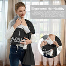 Baby Wrap Ring Sling 7-35 lbs, Baby Sling Carrier for Newborn, Toddler, Infant Holder, Lightweight Baby Carrier Wraps, Black by TinyTreasures Baby Boutique