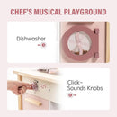 ROBOTIME Wooden Play Kitchen Set, Pretend Play Kitchen Set for Kids with Realistic Design, Kids & Toddlers Kitchen Playset with Dishwasher, Toy Kitchen Set for Boys and Girls Ages 3+ (Pink) by TinyTreasures Baby Boutique
