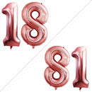 GOER Number 18 Balloons for 18th Birthday Sweet 18 Party Decorations,42 Inch Jumbo Foil Helium 81 Balloons for 81st Birthday Party Decoration (Rose Gold) by TinyTreasures Baby Boutique