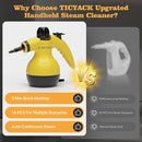 Steam Cleaner, Handheld Steam Cleaner, Steam Cleaner for Home with 16 Accessories and Automatic Steam Switch, Steamer for Cleaning Home, Living Room, Kitchen, Bathroom, Car (Yellow) by TinyTreasures Baby Boutique