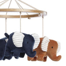 Lambs & Ivy Playful Elephant Blue/White Musical Baby Crib Mobile Soother Toy by TinyTreasures Baby Boutique