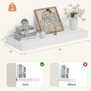 Heimlove 24 x 12 Inch Deep Floating Shelves Wall Mounted with Invisible Brackets,Storage Hanging Shelf for Wall Decor in Bathroom, Bedroom, Toilet, Kitchen, Living Room, Office Set of 1 (White) by CozyNest Decor